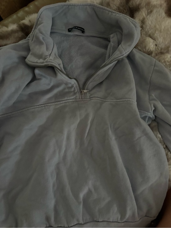 Brandy Melville Tops - Brandy Melville Light Gray Half-Zip Pullover Sweatshirt